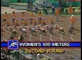 Olympics - 1984 Los Angeles - Track - Womens 100m Heat 2 - USA Alice Brown   imasportsphile