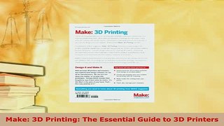 PDF  Make 3D Printing The Essential Guide to 3D Printers PDF Full Ebook