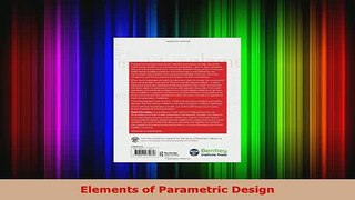 PDF  Elements of Parametric Design PDF Book Free