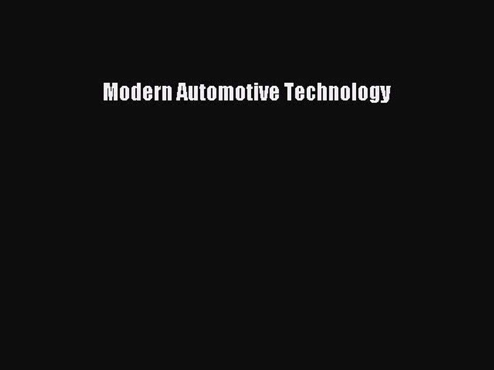 Download Modern Automotive Technology PDF Free