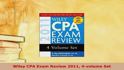 PDF  Wiley CPA Exam Review 2011 4volume Set Read Full Ebook