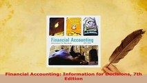 PDF  Financial Accounting Information for Decisions 7th Edition Download Full Ebook