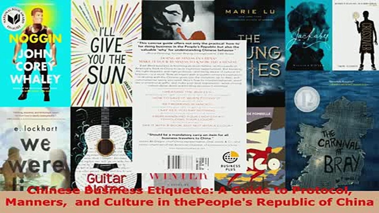 PDF  Chinese Business Etiquette A Guide to Protocol  Manners  and Culture in thePeoples Free Books