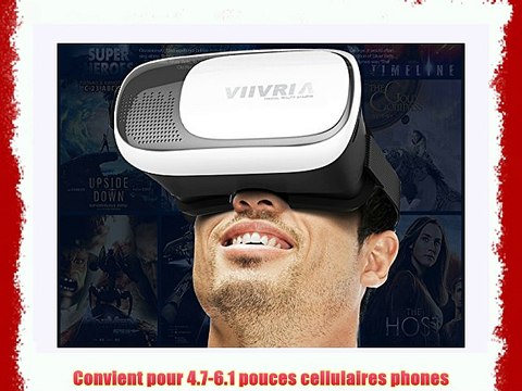 VIIVRIA® Lunettes 3D Virtuelle Réalité 3D VR Box Jeux 3D Google carton Pour Le Cinéma Privé