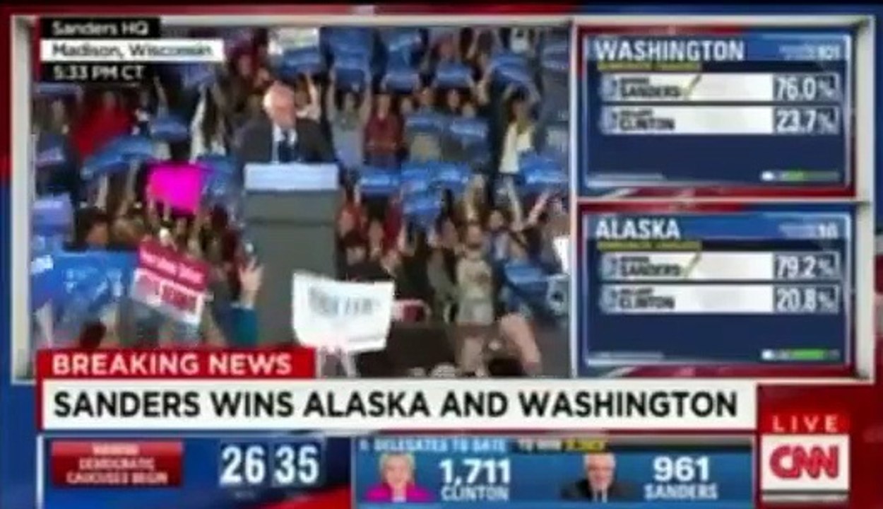 Bernie Sanders- NEWS ALERT! We Just Won Washington!