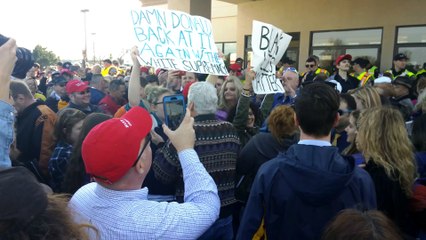 Trump protester punches Trump supporter and gets pepper sprayed