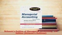 Download  Schaums Outline of Managerial Accounting 2nd Edition Schaums Outlines PDF Full Ebook