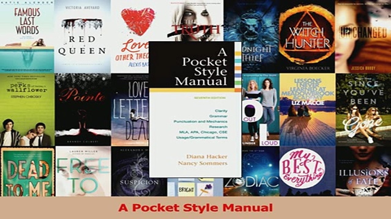 Read  A Pocket Style Manual Ebook Free