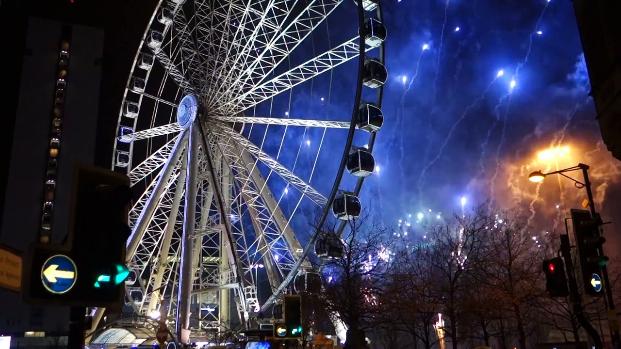 Happy New Year 2015 from Manchester! Piccadilly Gardens fireworks.
