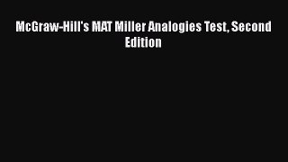 Read McGraw-Hill's MAT Miller Analogies Test Second Edition Ebook Free