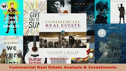 PDF  Commercial Real Estate Analysis  Investments Free Books