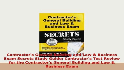 PDF  Contractors General Building and Law  Business Exam Secrets Study Guide Contractors PDF Online