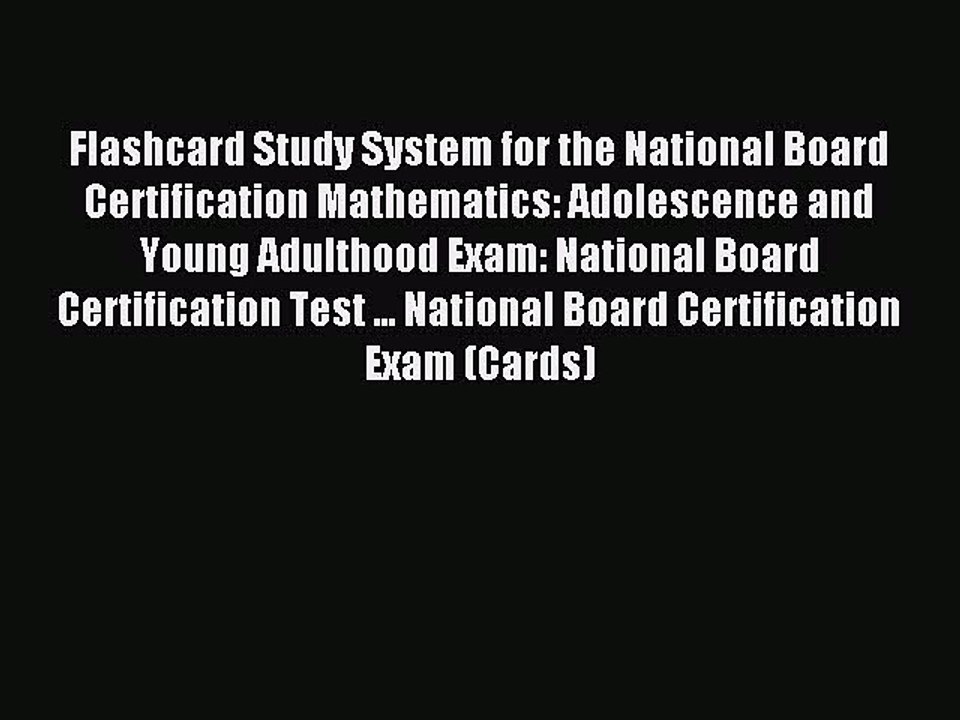 Read Flashcard Study System for the National Board Certification Mathematics: Adolescence and