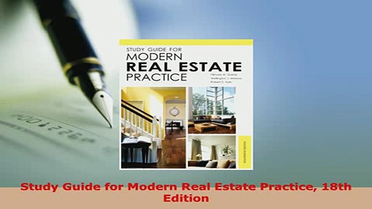 PDF  Study Guide for Modern Real Estate Practice 18th Edition Download Full Ebook