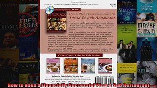 How to Open a Financially Successful Pizza  Sub Restaurant