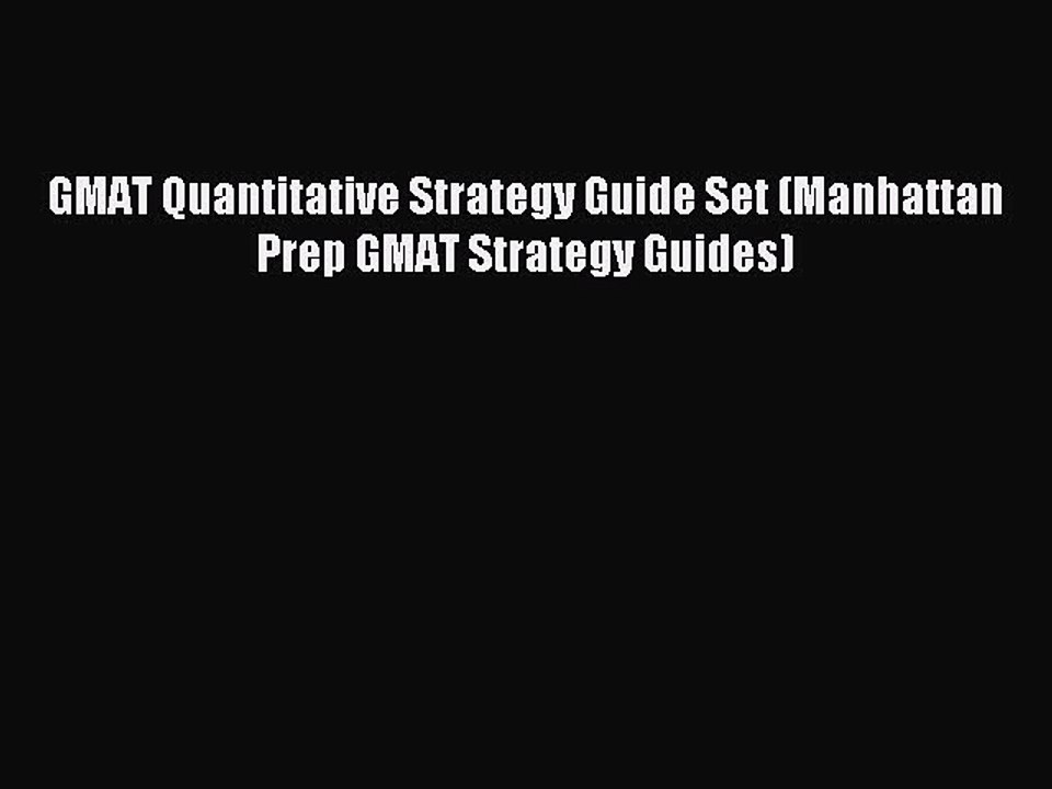 Read GMAT Quantitative Strategy Guide Set (Manhattan Prep GMAT Strategy Guides) Ebook Free
