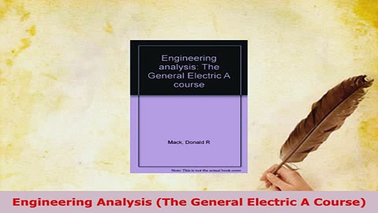 Download  Engineering Analysis The General Electric A Course PDF Full Ebook