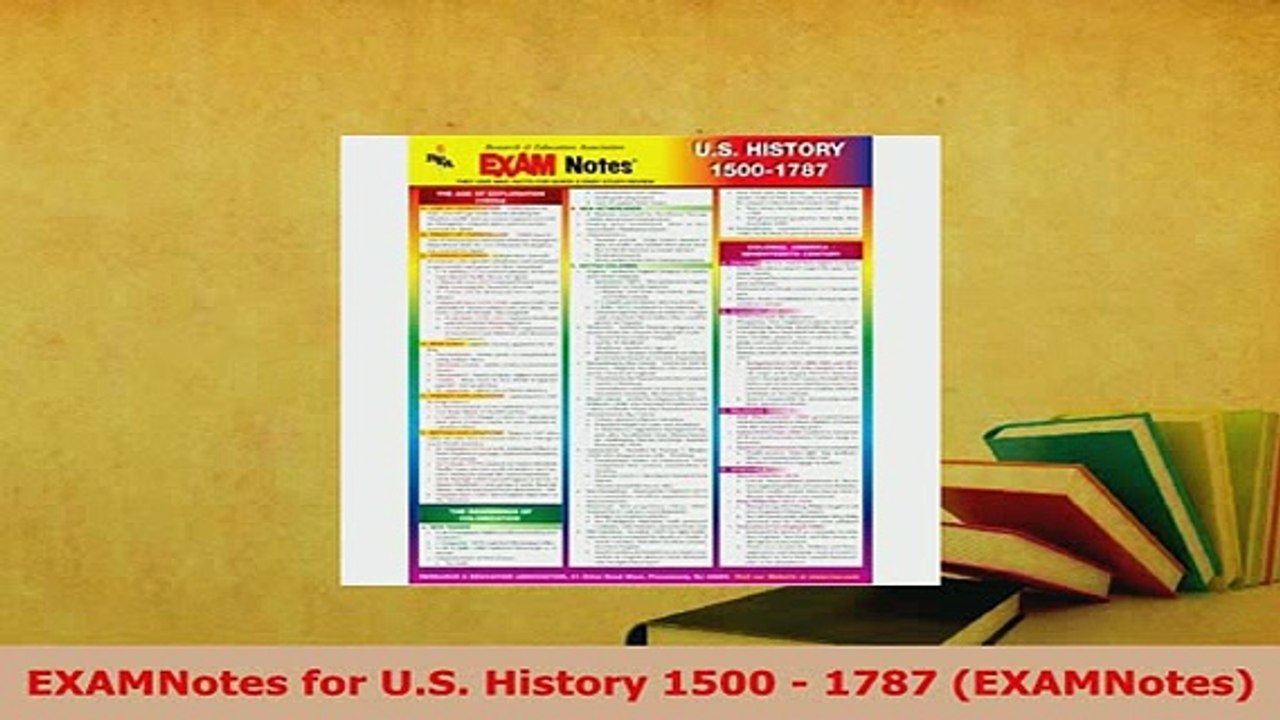 PDF  EXAMNotes for US History 1500  1787 EXAMNotes PDF Online