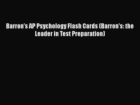 Read Barron's AP Psychology Flash Cards (Barron's: the Leader in Test Preparation) Ebook Free