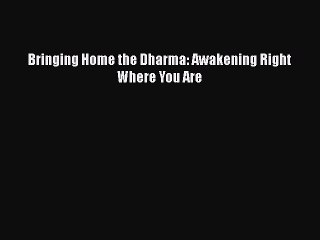 PDF Bringing Home the Dharma: Awakening Right Where You Are  Read Online