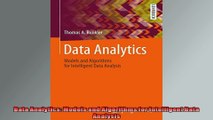 Data Analytics Models and Algorithms for Intelligent Data Analysis