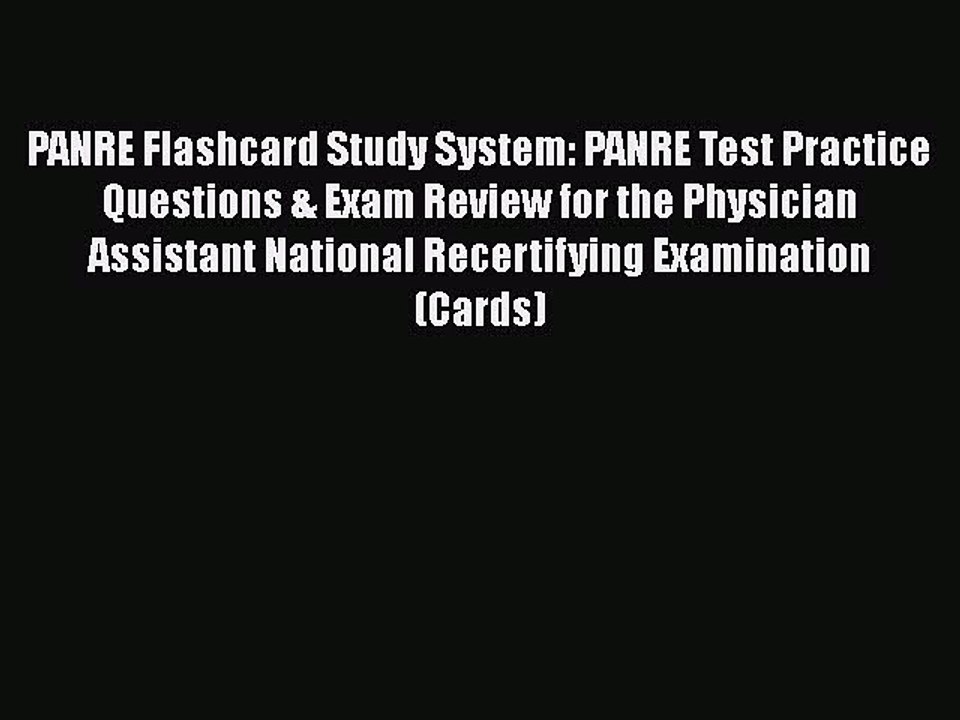 Read PANRE Flashcard Study System: PANRE Test P...