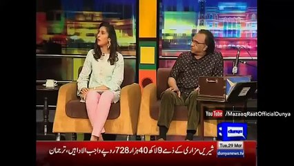 Mira Sethi Copying her Father Najam Sethi in a funny way - Mazaaq Raat