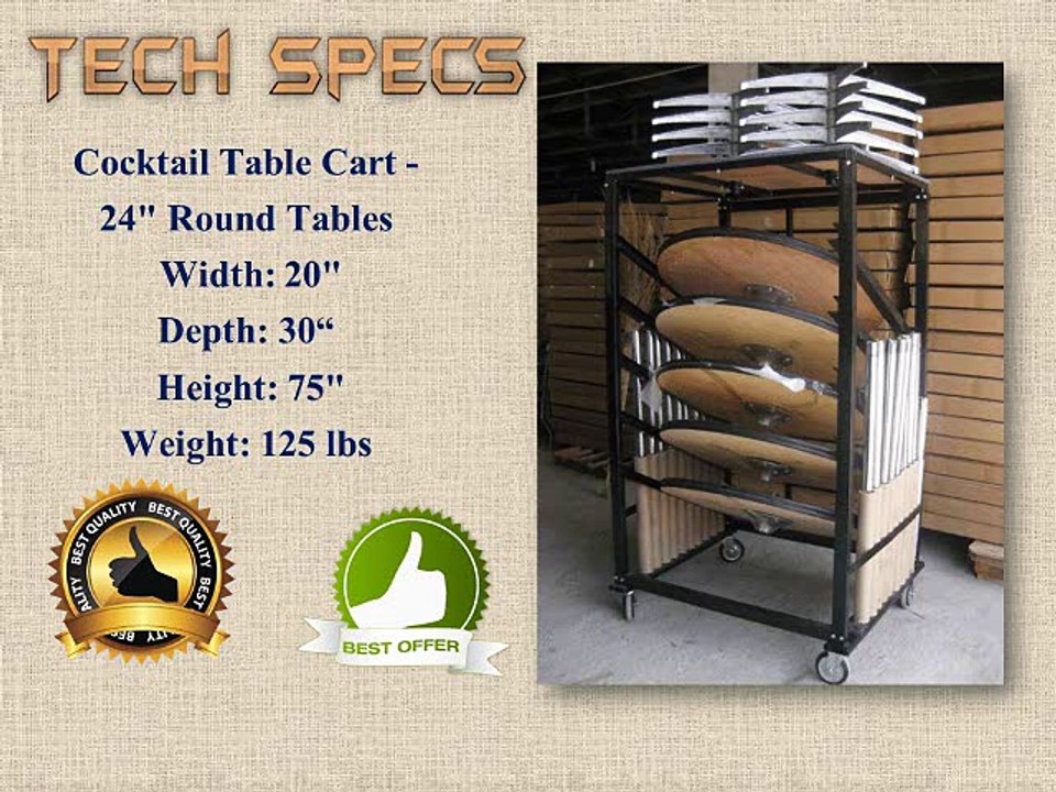 24" Cocktail Table Cart With Wholesale Chairs and Tables Discount Larry