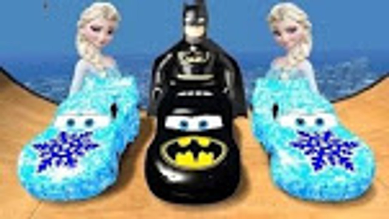 BATMAN & Snow Queen Elsa from FROZEN COLORS & Cars Lightning McQueen EPIC PARTY + Nursery Rhymes