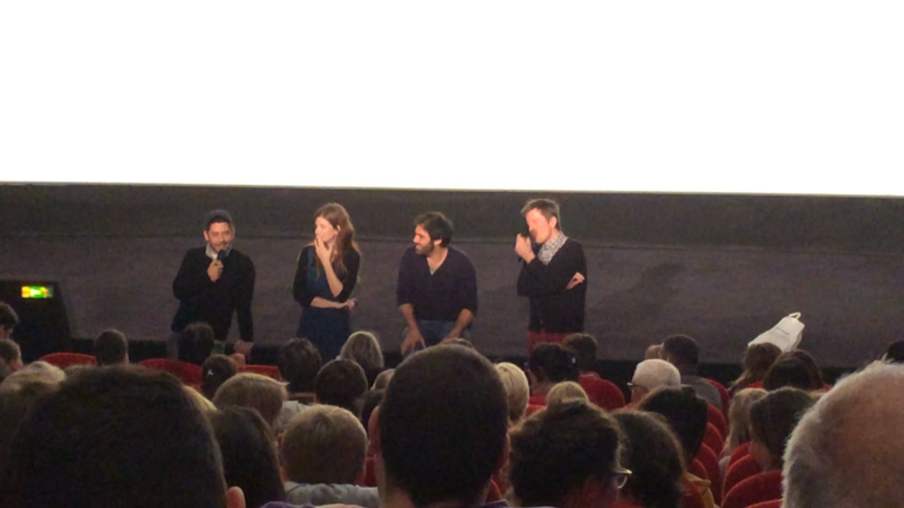 Manu Payet et l'équipe du film Tout pour être heureux au cinéma Gaumont à Nantes