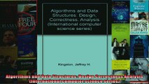 Algorithms and Data Structures Design Correctness Analysis International computer