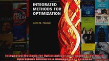 Integrated Methods for Optimization International Series in Operations Research