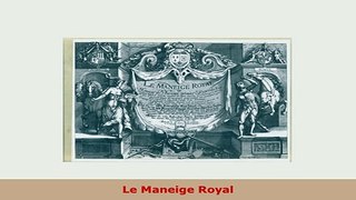 Download  Le Maneige Royal PDF Online