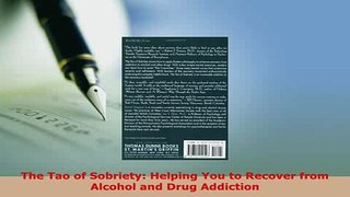 PDF  The Tao of Sobriety Helping You to Recover from Alcohol and Drug Addiction Download Full Ebook