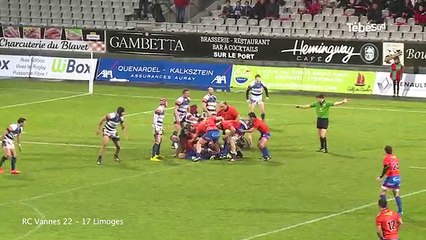 Le Résumé de RC Vannes v Limoges avec l'essai de Vakaloa
