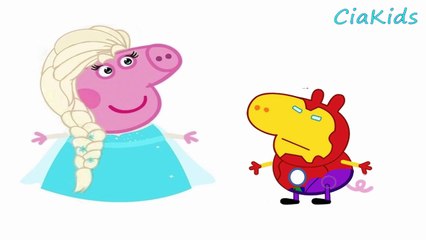 Spiderman vs Joker vs Iron Man With Frozen Elsa Peppa Pig em Português George Funny Super