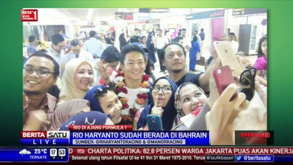 WNI Sambut Meriah Kedatangan Rio Haryanto di Bahrain