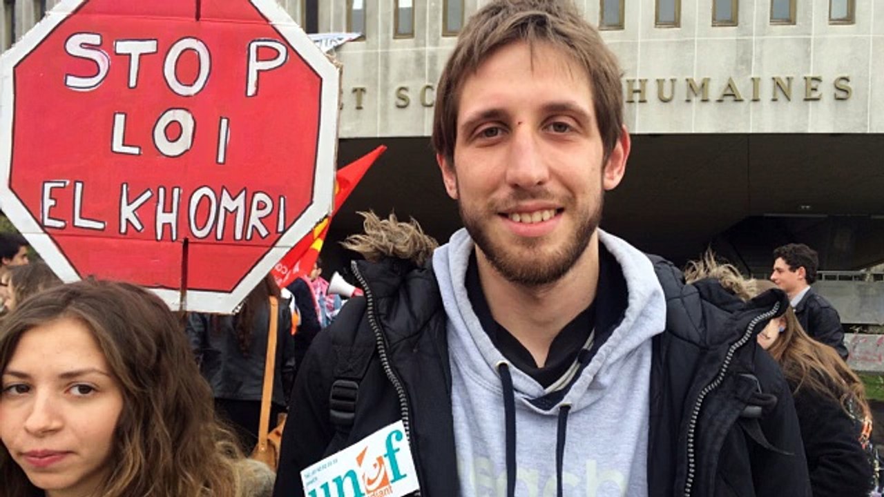 Les réseaux sociaux au service des manifs, Aliaume Couchard, militant UNEF