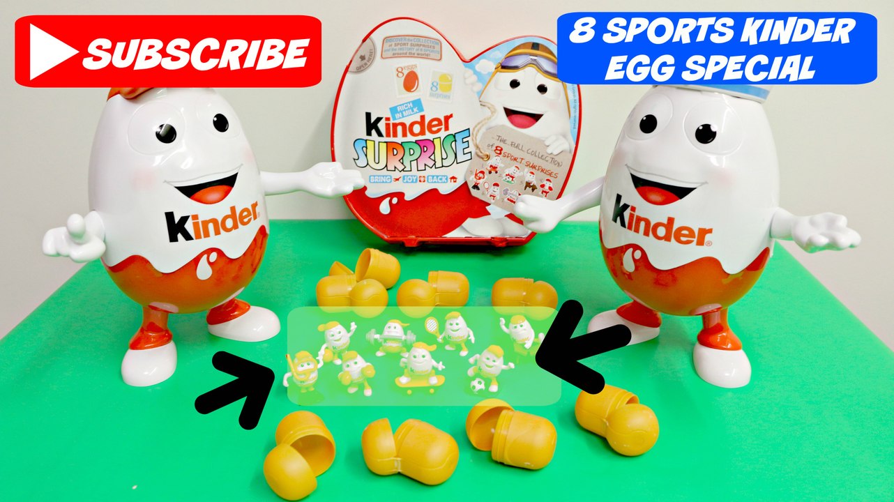 Kinder Surprise 8 Eggs  SPORTS SPECIAL unboxing Huevos Sorpresa Subscribe Now