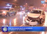 Accidente de tránsito en Guayaquil deja tres personas heridas