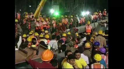 Rescuers search for survivors in Kolkata bridge tragedy