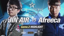 [H/L 2016.03.31] JIN AIR vs Afreeca Game 2 - RO2 l 롯데 꼬깔콘 LoL Champions Korea Spring 2016