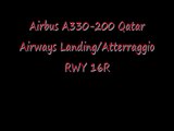 A330-200 Qatar Airways Crosswind Atterraggio 16R Rome Fiumicino Leonardo Da Vinci LIRF FCO HD
