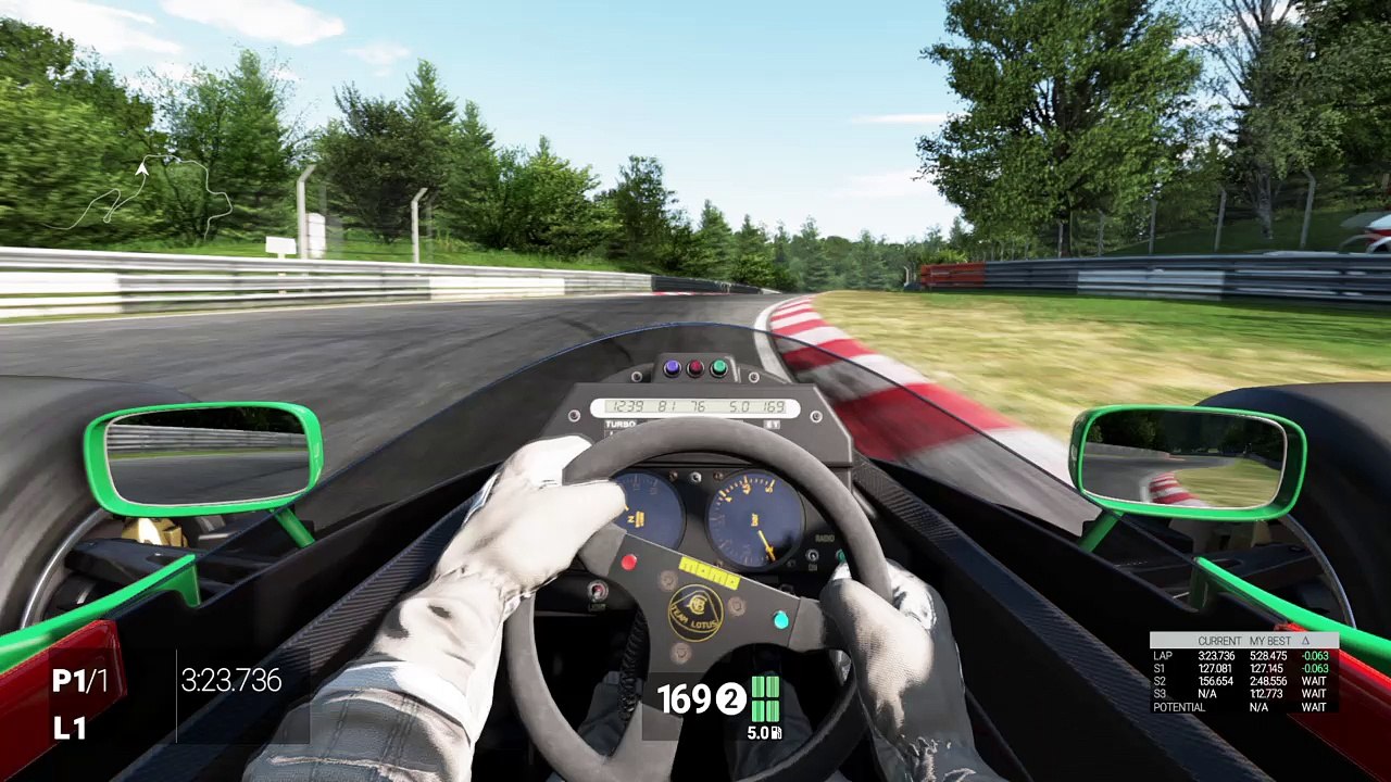 Project Cars Nordschleife TT Lotus 98T lap + setup 5:27:929