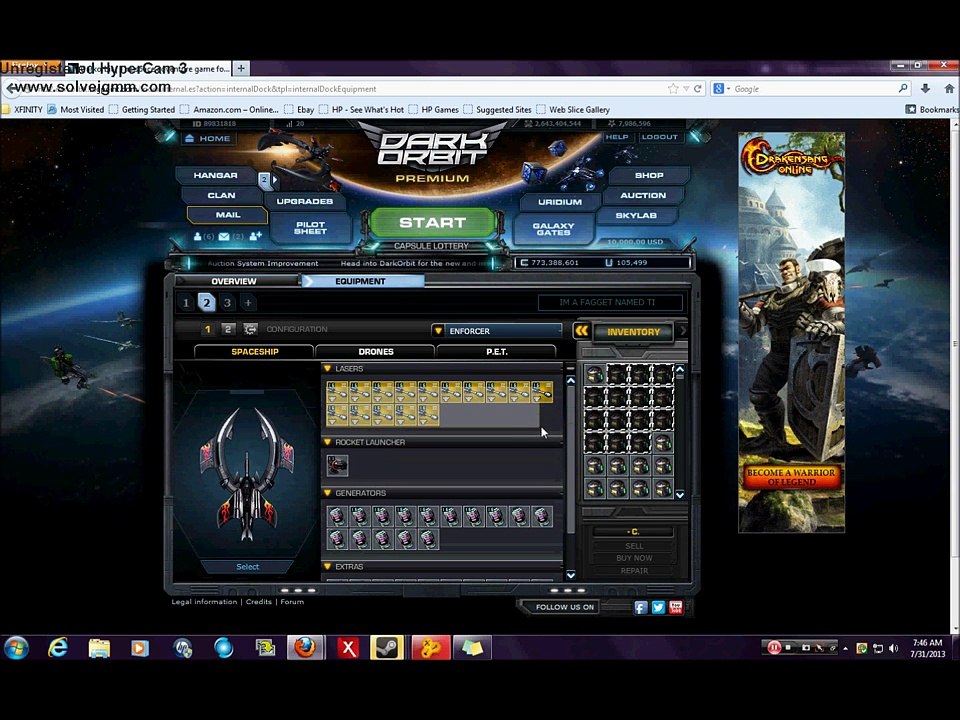 Darkorbit selling Account Global America 3(1)