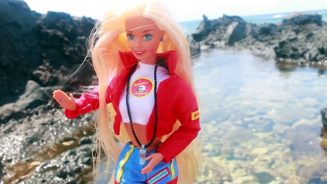 BARBIE DROWNING!! Dolphin Swim & SAVES Barbie! Career Life Toy Parody Video Baywatch Disney Frozen