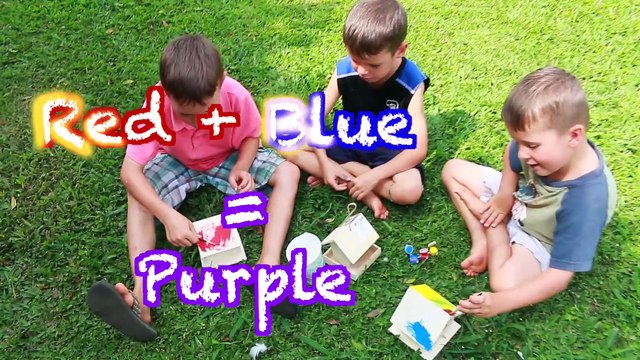 DIY BEST KIDS CRAFT! EASY COLOR Paint Bird Houses Family Fun Craft Kids Video Learn Mixing Colors