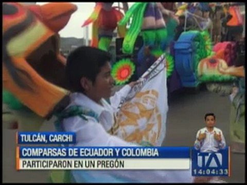 Comparsas de Ecuador y Colombia participaron en un pregón