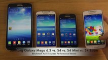 Samsung Galaxy Mega 6 3 vs  S4 vs  S4 Mini vs  S4 Zoom   Benchmark AnTuTu Speed Performance Review