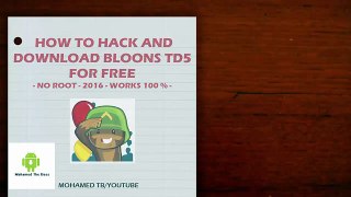 [HACK] + DOWNLOAD Bloons TD5 - Unlimited coins + dollar - NO ROOT - WORKS 100% - 2016 - APK